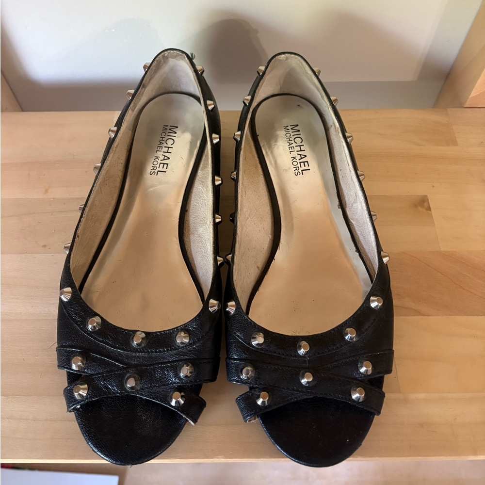 Michael Kors Black Studded Flats